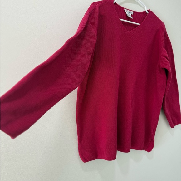 Talbots Women's V-Neck Sweater in Rich Pink - Picture 3 of 4